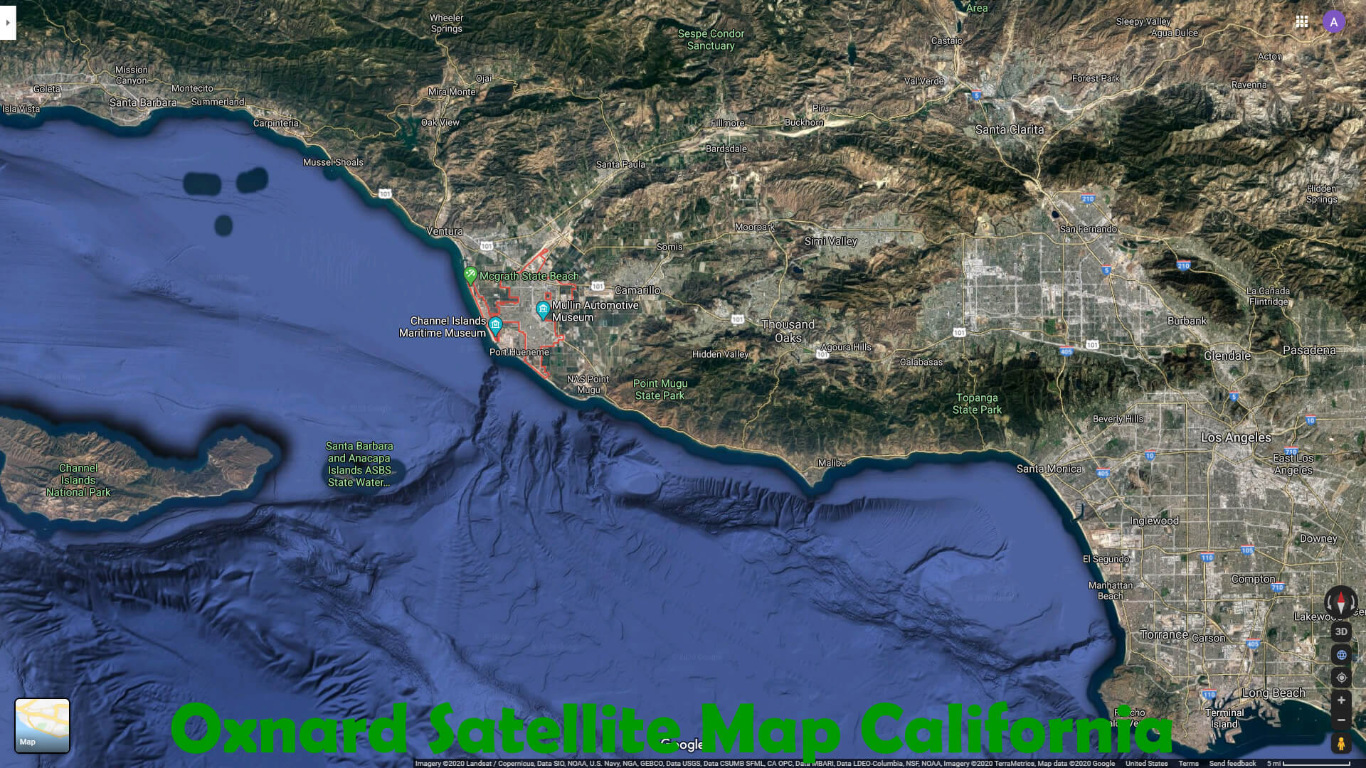 Oxnard Satellite Map California